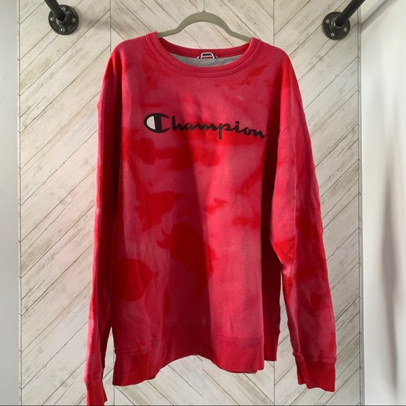 Champion Other - Champion Red Acid Wash Crew Neck